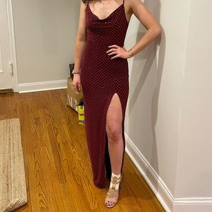 Floor length gown, silky soft. Worn once.